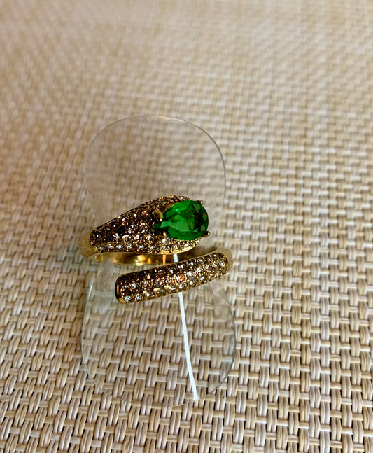 Bague diamant vert réglable