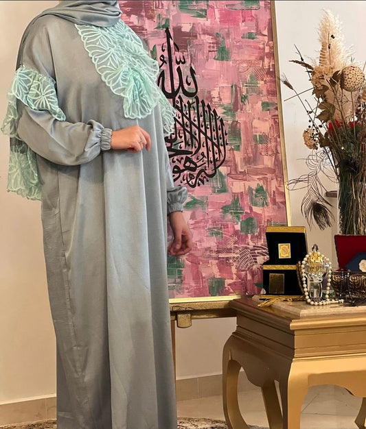 Abaya de prière tissu crêpe satin mat